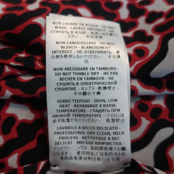 STELLA MCCARTNEY SLEEVELESS MINI DRESS RED/WHITE LEOPARD PRINT SILK SIZE 36 - Picture 9 of 9